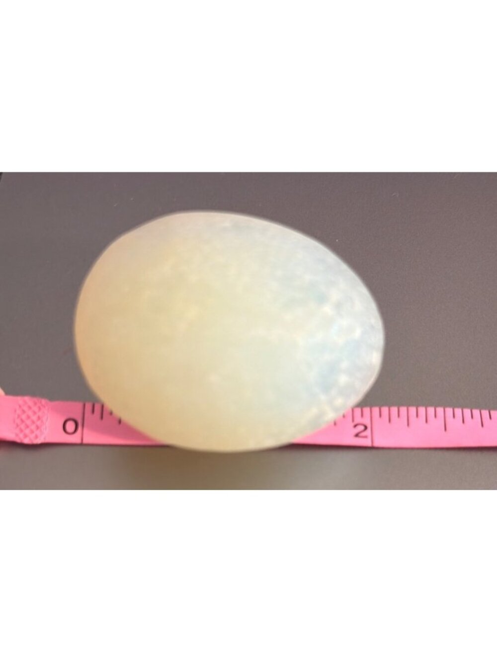 Vintage Opalite Glass Frosted Egg Textured Surface Estate Weighty Paperweight 2" - Picture 4 of 4